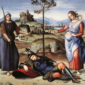 アレゴリー 騎士の夢 ルネッサンスの巨匠 ラファエロ Oil Paintings